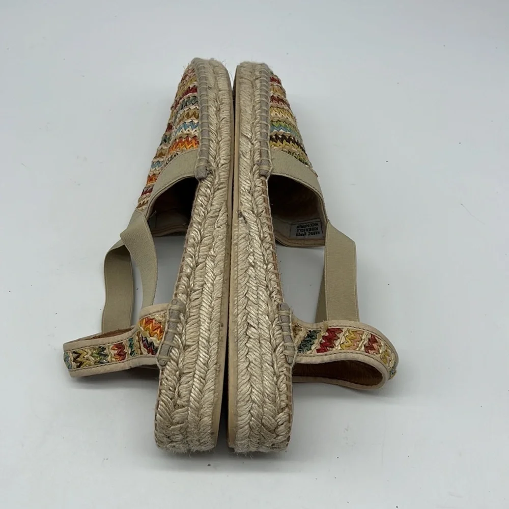 PICON  Colorful  Woven Espadrille Raffia Shoes Size 9.5